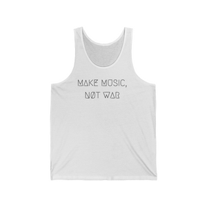 MAKE MUSIC, NØT WAR UNISEX JERSEY TANK