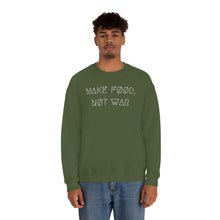 Load image into Gallery viewer, MAKE FØØD, NØT WAR UNISEX CREWNECK