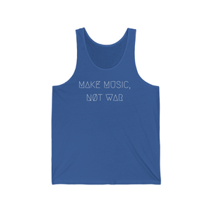 MAKE MUSIC, NØT WAR UNISEX JERSEY TANK