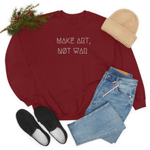 Load image into Gallery viewer, MAKE ART, NØT WAR UNISEX CREWNECK