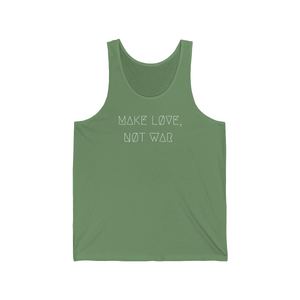 MAKE LØVE, NØT WAR UNISEX JERSEY TANK