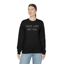 Load image into Gallery viewer, MAKE LØVE, NØT WAR UNISEX CREWNECK