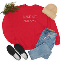 Load image into Gallery viewer, MAKE ART, NØT WAR UNISEX CREWNECK