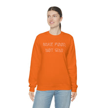 Load image into Gallery viewer, MAKE FØØD, NØT WAR UNISEX CREWNECK