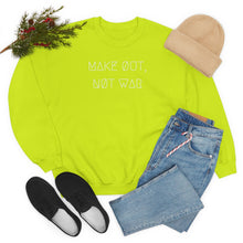 Load image into Gallery viewer, MAKE ØUT, NØT WAR UNISEX CREWNECK