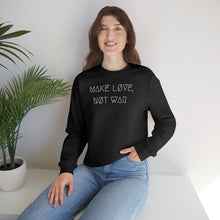 Load image into Gallery viewer, MAKE LØVE, NØT WAR UNISEX CREWNECK