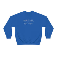 Load image into Gallery viewer, MAKE ART, NØT WAR UNISEX CREWNECK