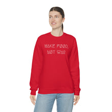 Load image into Gallery viewer, MAKE FØØD, NØT WAR UNISEX CREWNECK