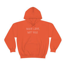 Load image into Gallery viewer, MAKE LØVE, NØT WAR UNISEX HOODIE