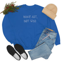 Load image into Gallery viewer, MAKE ART, NØT WAR UNISEX CREWNECK