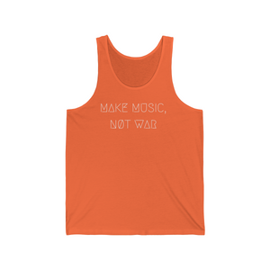 MAKE MUSIC, NØT WAR UNISEX JERSEY TANK