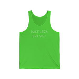 MAKE LØVE, NØT WAR UNISEX JERSEY TANK