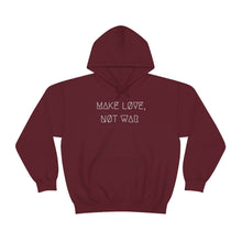 Load image into Gallery viewer, MAKE LØVE, NØT WAR UNISEX HOODIE