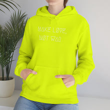 Load image into Gallery viewer, MAKE LØVE, NØT WAR UNISEX HOODIE