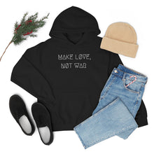 Load image into Gallery viewer, MAKE LØVE, NØT WAR UNISEX HOODIE